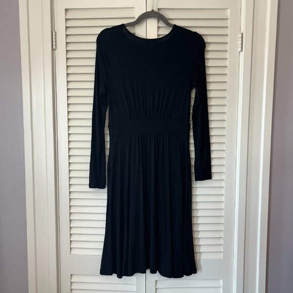 Boden Thea Short Jersey Dress 6 black long sleeves - Picture 6 of 10